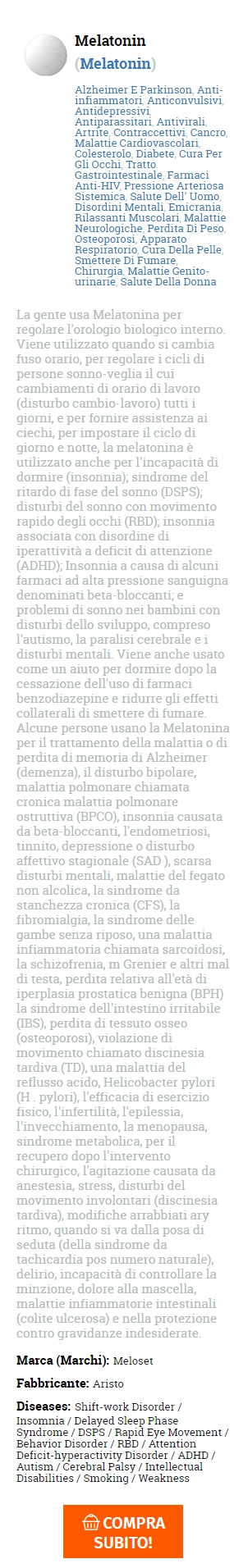 compra Melatonin online a buon mercato